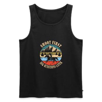 Horseback Archery - Männer Premium Bio Tank Top - Schwarz - Vorne - AI Model Male 178 light (178cm)
