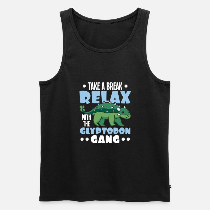 Dino - Männer Premium Bio Tank Top - Schwarz