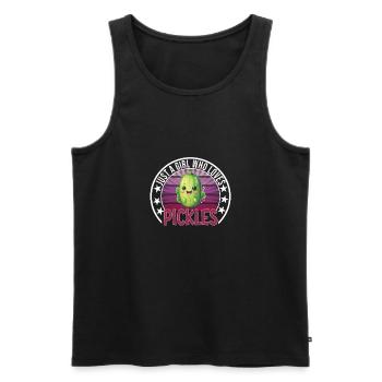 Cucumbers - Men's Premium Organic Tank Top - black - Front - Michal (187cm)