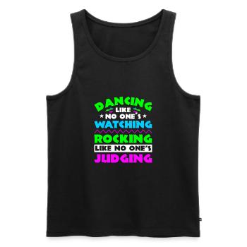 Festival - Männer Premium Bio Tank Top - Schwarz - Vorne - Michal (187cm)
