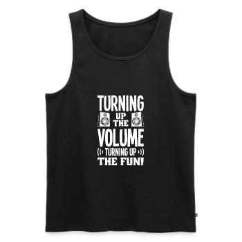 Festival - Männer Premium Bio Tank Top - Schwarz - Vorne - Michal (187cm)