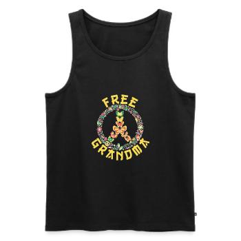 Hippy - Men's Premium Organic Tank Top - black - Front - Michal (187cm)