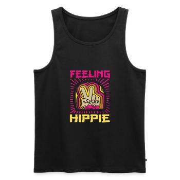 Hippy - Men's Premium Organic Tank Top - black - Front - Michal (187cm)