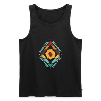 Hippy - Men's Premium Organic Tank Top - black - Front - Michal (187cm)