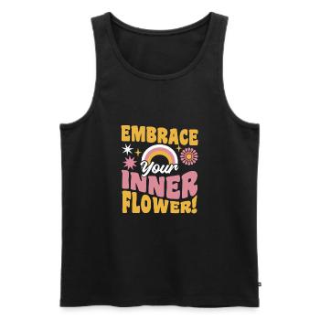 Hippy - Men's Premium Organic Tank Top - black - Front - Michal (187cm)