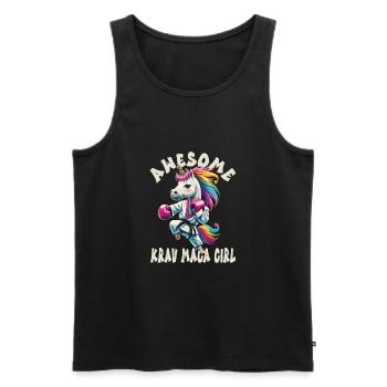 Krav Maga - Débardeur bio Premium Homme - noir - Devant - Michal (187cm)