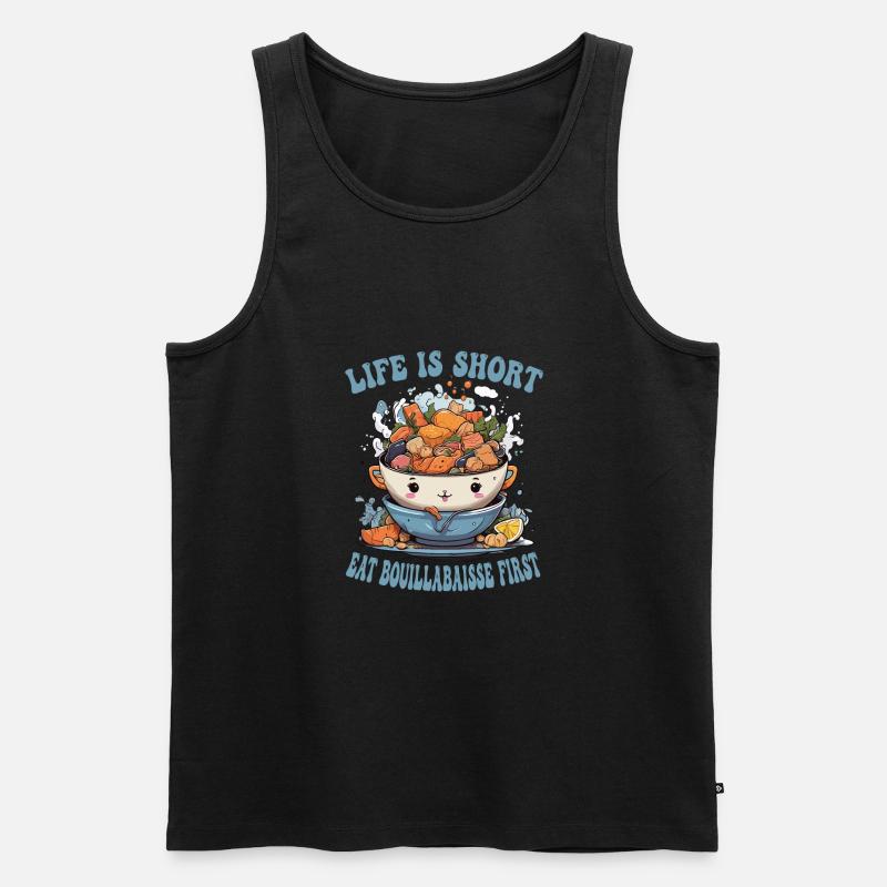 Französisches Essen - Männer Premium Bio Tank Top - Schwarz
