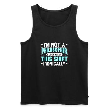 Philosophie - Débardeur bio Premium Homme - noir - Devant - Michal (187cm)
