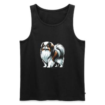 Japan Chin - Men's Premium Organic Tank Top - black - Front - AI Model Male 178 light (178cm)