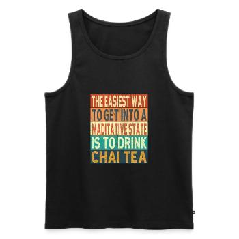 Chai - Men's Premium Organic Tank Top - black - Front - AI Model Male 178 light (178cm)