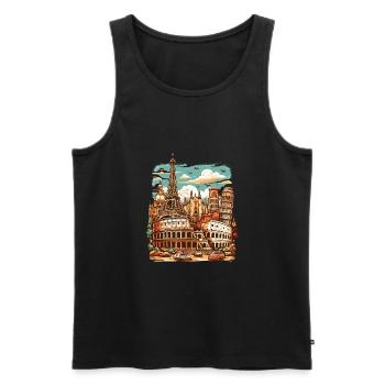 Vacances - Débardeur bio Premium Homme - noir - Devant - Michal (187cm)