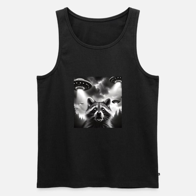 Waschbär - Männer Premium Bio Tank Top - Schwarz