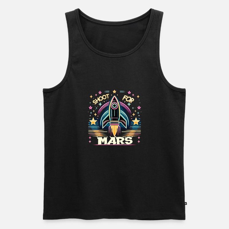 Rakete - Männer Premium Bio Tank Top - Schwarz