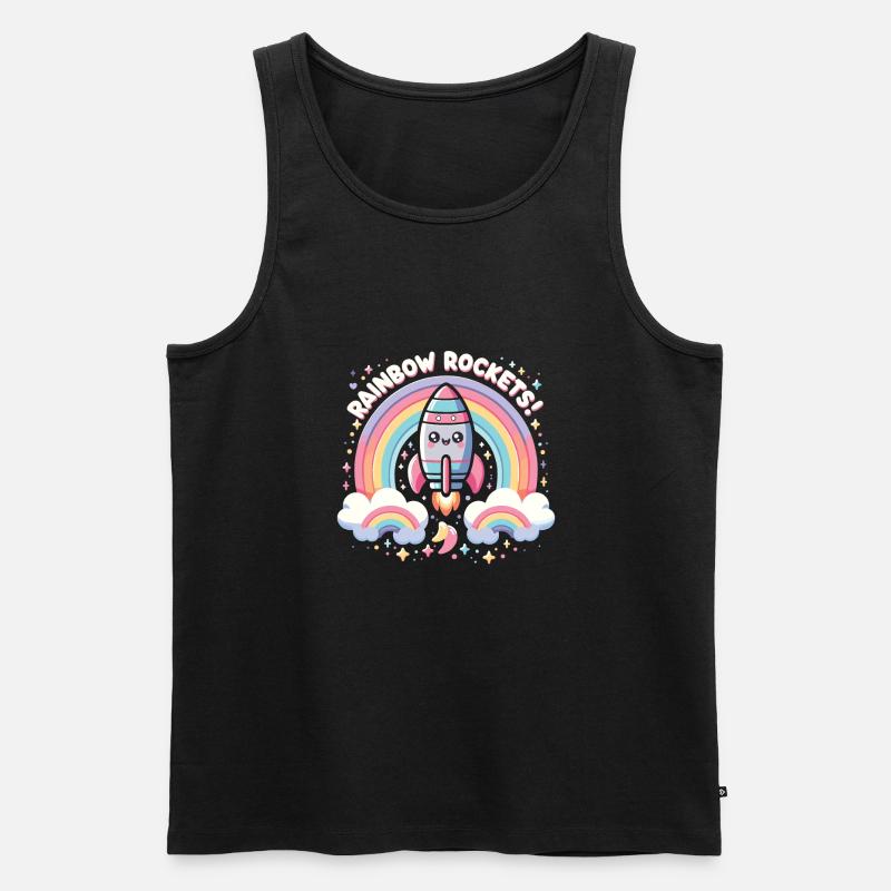 Rakete - Männer Premium Bio Tank Top - Schwarz