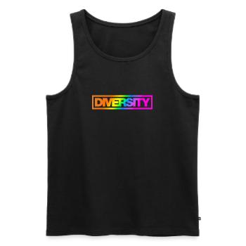 Typo Diversity Kontur Rainbow - Männer Premium Bio Tank Top - Schwarz - Vorne - AI Model Male 178 light (178cm)