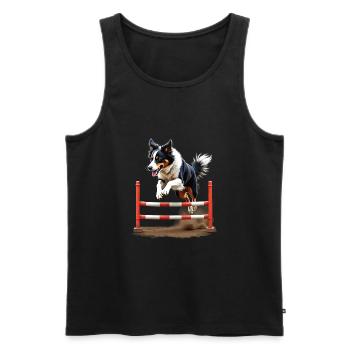 Agility - Männer Premium Bio Tank Top - Schwarz - Vorne - AI Model Male 178 light (178cm)