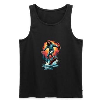 E Skateboard - Men's Premium Organic Tank Top - black - Front - AI Model Male 178 light (178cm)