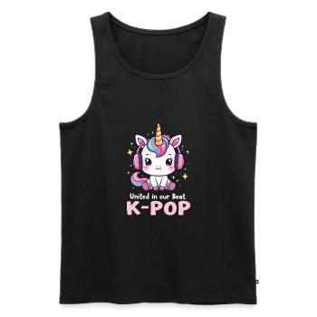 K-Pop - Men's Premium Organic Tank Top - black - Front - AI Model Male 178 light (178cm)