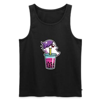 Bubble Tea - Men's Premium Organic Tank Top - black - Front - Michal (187cm)