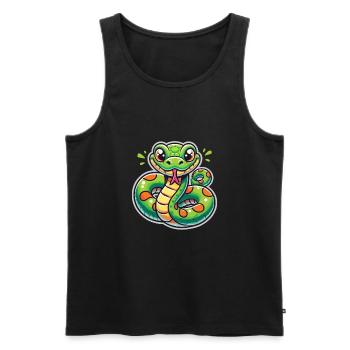 Snake - Men's Premium Organic Tank Top - black - Front - Michal (187cm)