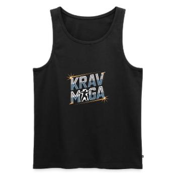 Krav Maga - Männer Premium Bio Tank Top - Schwarz - Vorne - Michal (187cm)