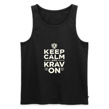 Krav Maga - Männer Premium Bio Tank Top - Schwarz - Vorne - Michal (187cm)