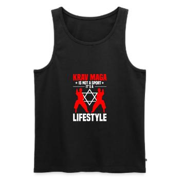 Krav Maga - Men's Premium Organic Tank Top - black - Front - Michal (187cm)