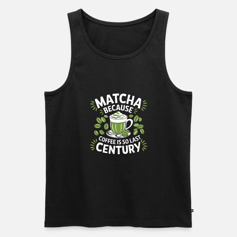 Matcha - Männer Premium Bio Tank Top - Schwarz