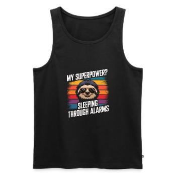 Office humor - Men's Premium Organic Tank Top - black - Front - AI Model Male 178 light (178cm)