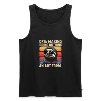 Office humor - Men's Premium Organic Tank Top - black - Front - AI Model Male 178 light (178cm)