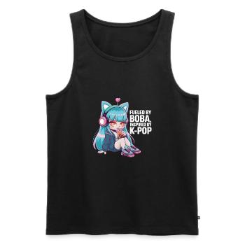 K pop und bubble Tea - Männer Premium Bio Tank Top - Schwarz - Vorne - Michal (187cm)
