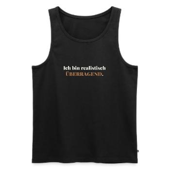 I am realistically outstanding – elegantly honest - Men's Premium Organic Tank Top - black - Front - AI Model Male 178 light (178cm)
