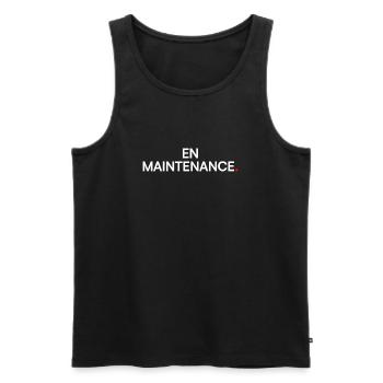 En maintenance humour travail minimal - Débardeur bio Premium Homme - noir - Devant - AI Model Male 178 light (178cm)