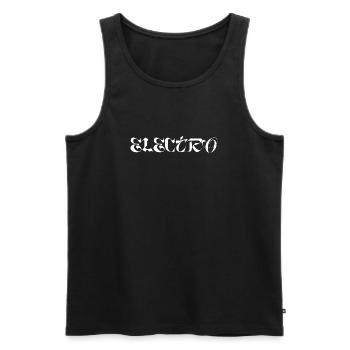 Minimal electro logo - Men's Premium Organic Tank Top - black - Front - Michal (187cm)
