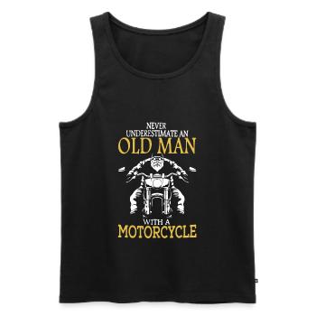 old man with Motorcycle - Motorbike - Motorcycle - S - Men's Premium Organic Tank Top - black - Front - Michal (187cm)