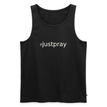 NEW --- #JustPray:  For Everyone! - Men's Premium Organic Tank Top - black - Front - Michal (187cm)