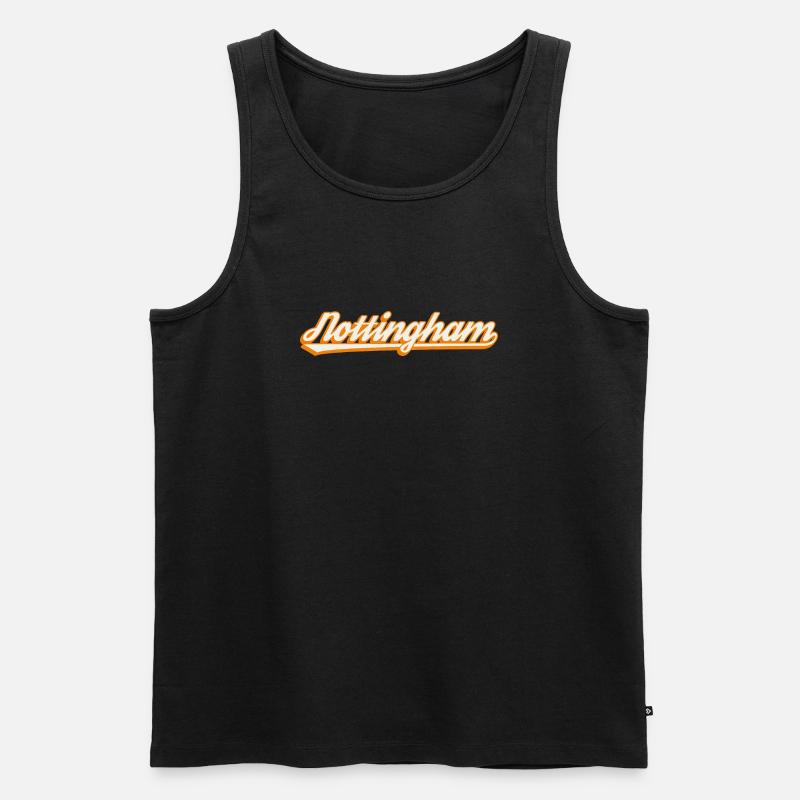 Nottingham Orange Script - Männer Premium Bio Tank Top - Schwarz