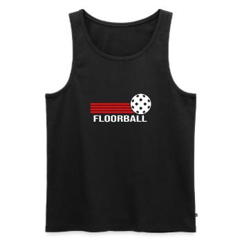 Floorball Unihockey FLOORBALL-life Floorballer - Männer Premium Bio Tank Top - Schwarz - Vorne - Michal (187cm)