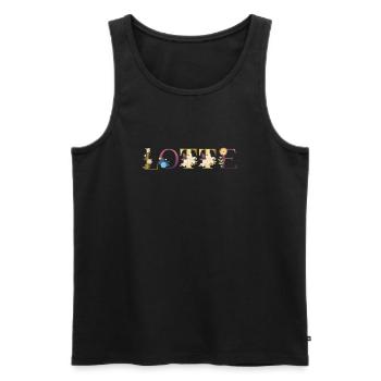 LOTTE name decorated with flowers - Men's Premium Organic Tank Top - black - Front - AI Model Male 178 light (178cm)