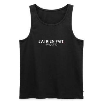 Ich habe nichts gemacht und Humor versprochen. - Männer Premium Bio Tank Top - Schwarz - Vorne - Michal (187cm)