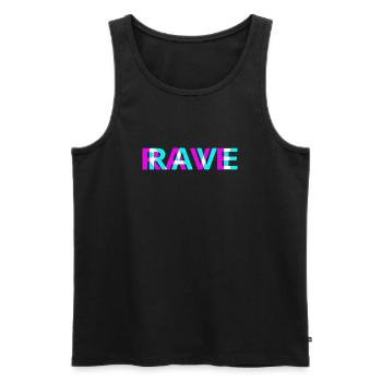 Rave Neon Techno Festival Design - Männer Premium Bio Tank Top - Schwarz - Vorne - AI Model Male 178 light (178cm)