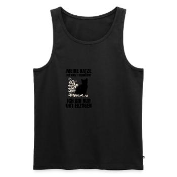 Ma chemise de chat · Animaux domestiques · Cadeau - Débardeur bio Premium Homme - noir - Devant - Michal (187cm)