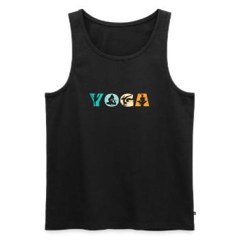Yoga - Débardeur bio Premium Homme - noir - Devant - Michal (187cm)