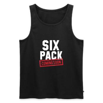 Sixpack in Kürze verfügbar - Männer Premium Bio Tank Top - Schwarz - Vorne - AI Model Male 178 light (178cm)