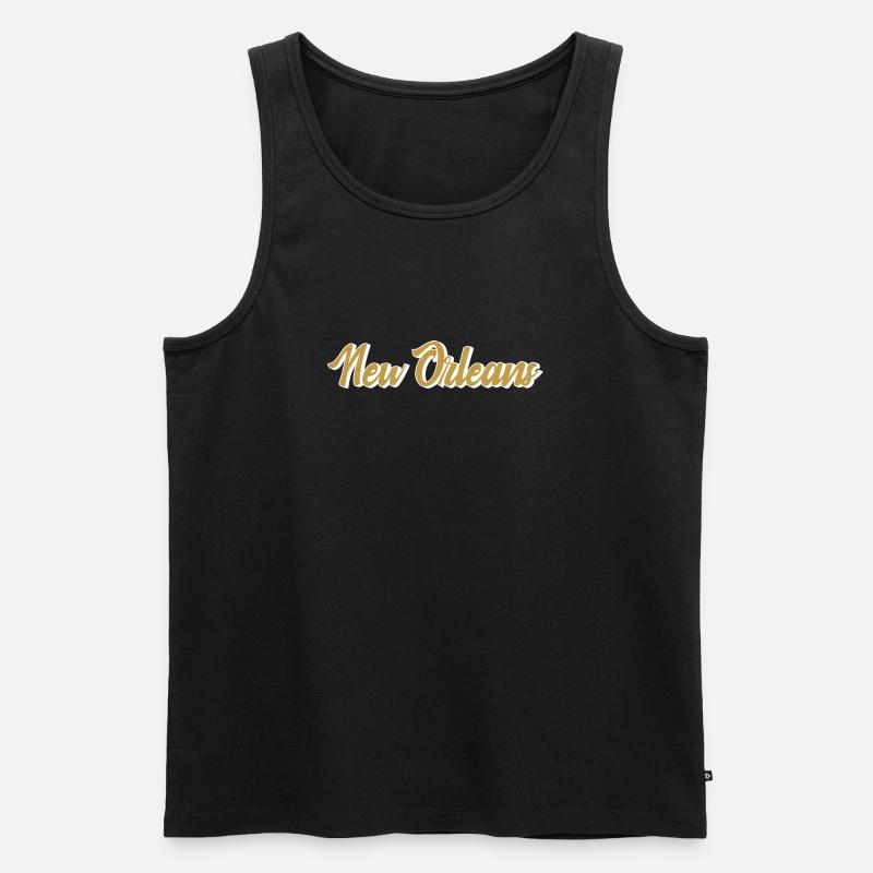 New Orleans Gold Script - Männer Premium Bio Tank Top - Schwarz