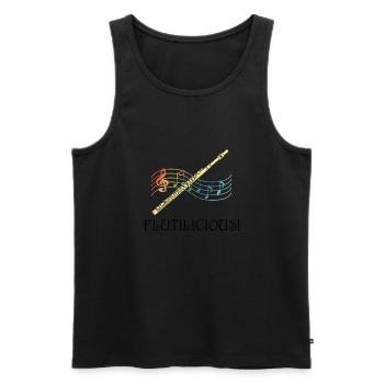 Flutilicious Flute Player Funny Saying Classical - Men's Premium Organic Tank Top - black - Front - Michal (187cm)
