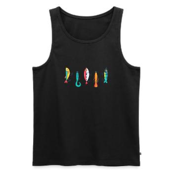 Angler angeltAngelköder Angelhaken Angelschein - Männer Premium Bio Tank Top - Schwarz - Vorne - AI Model Male 178 light (178cm)