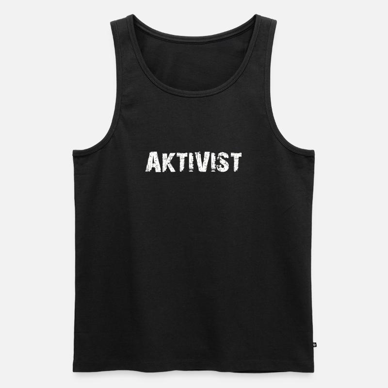 AKTIVIST - Männer Premium Bio Tank Top - Schwarz