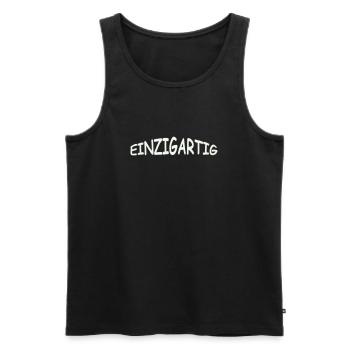 einzigartig- - Männer Premium Bio Tank Top - Schwarz - Vorne - AI Model Male 178 light (178cm)