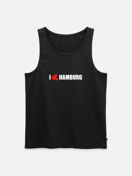 I love Hamburg - Männer Premium Bio Tank Top - Schwarz
